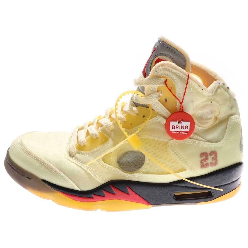 NIKE(ナイキ) ×OFF-WHITE AIR JORDAN 5 RETRO SP SAIL DH8565-100 オフホワイト エアジョーダン5 レトロ セイル ハイカットスニーカー アイボリー US9.5/27.5cm