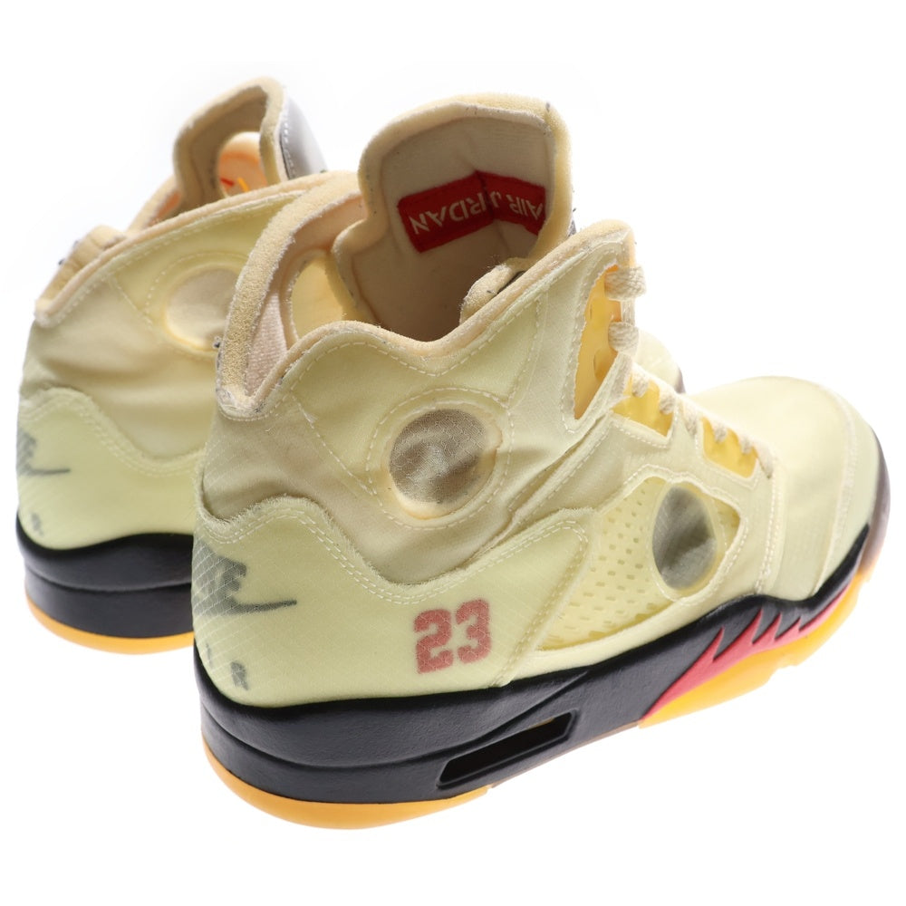 NIKE(ナイキ) ×OFF-WHITE AIR JORDAN 5 RETRO SP SAIL DH8565-100 オフホワイト エアジョーダン5 レトロ セイル ハイカットスニーカー アイボリー US9.5/27.5cm