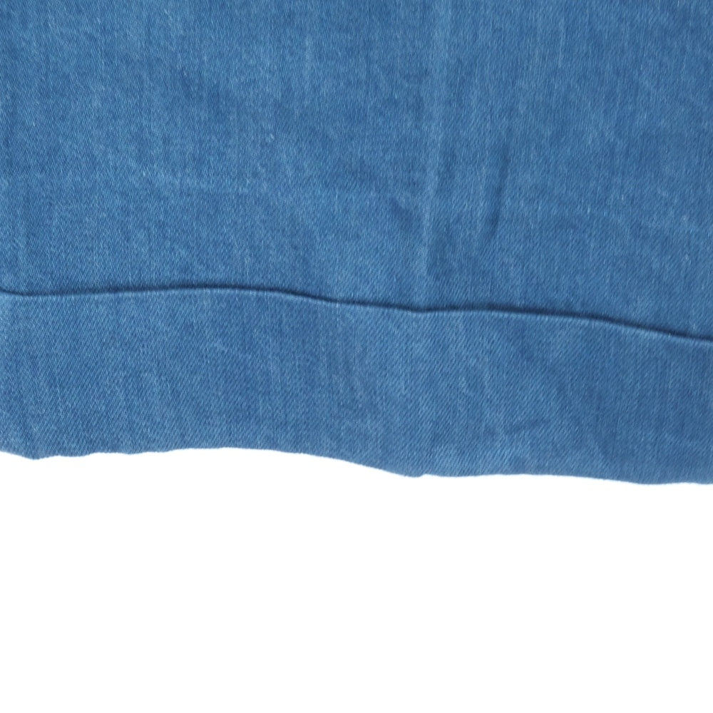 BY GLADHAND(バイグラッドハンド) コットンリネン タック デニムパンツ ブルー