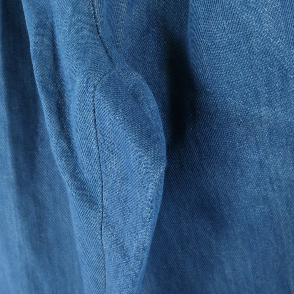 BY GLADHAND(バイグラッドハンド) コットンリネン タック デニムパンツ ブルー