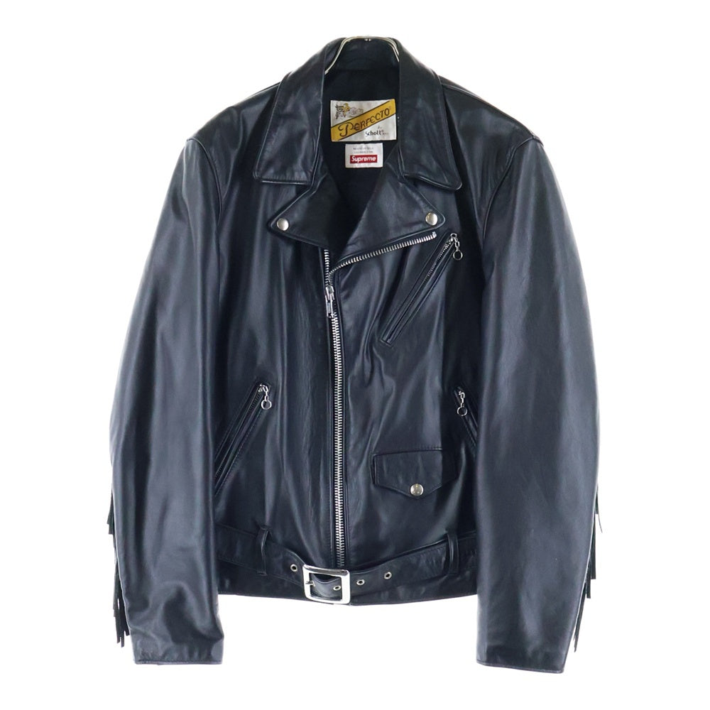 SUPREME(シュプリーム) ×SCHOTT Chief Tassel Perfect Jacket ショット チーフ パーフェクトジャケット ダブルライダース ブラック