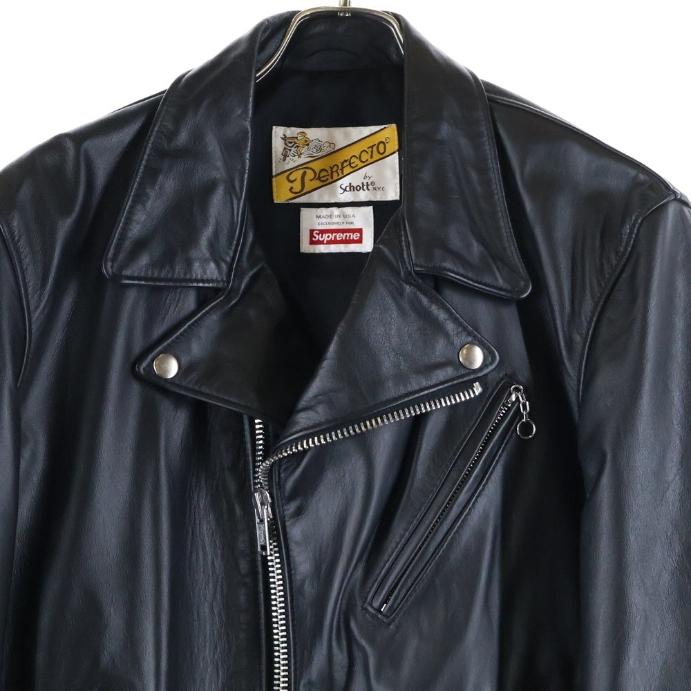SUPREME(シュプリーム) ×SCHOTT Chief Tassel Perfect Jacket ショット チーフ パーフェクトジャケット ダブルライダース ブラック
