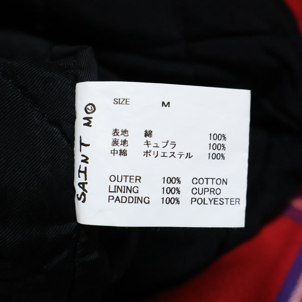 SAINT MICHAEL(セントマイケル) 24AW SHIRT JK FRANNEL QLT フランネル チェック キルティング フーデッド シャツ ジャケット レッド SM-YS1-0000-060