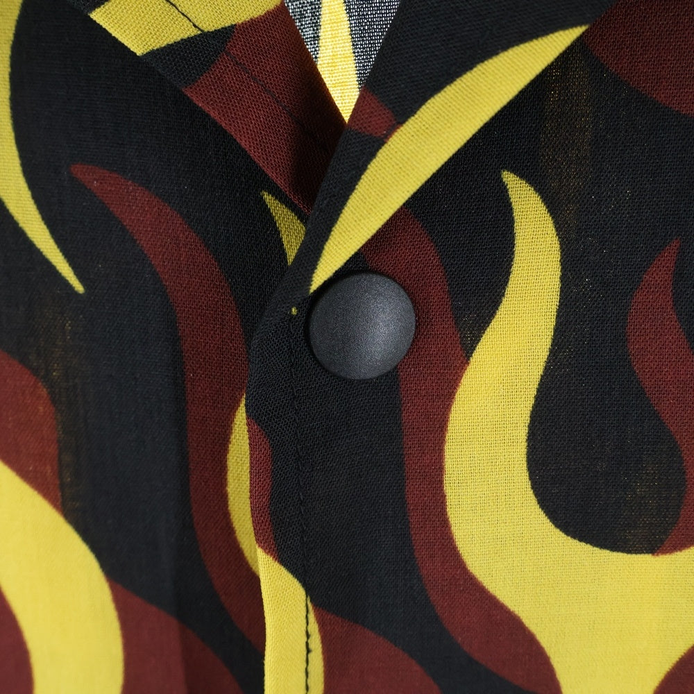 weirdo(ウィアード) PSYCHO FLAMES COACHES SHIRTS サイコフレイム コーチシャツ ブラック WRD-23-SS-11
