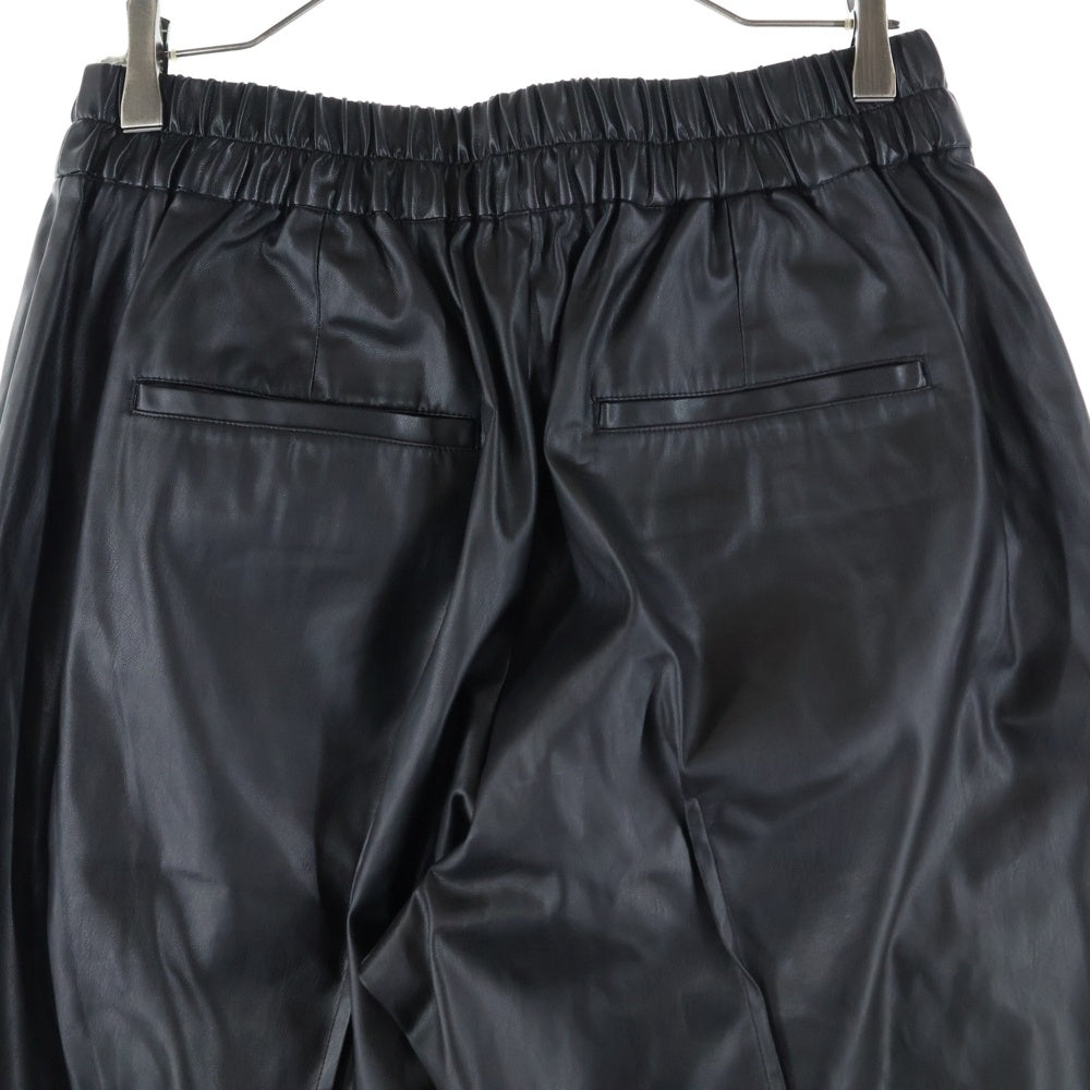 NO BRAND(ノーブランド) semoh セモー フェイクレザー イージーパンツ ブラック 22-8-08