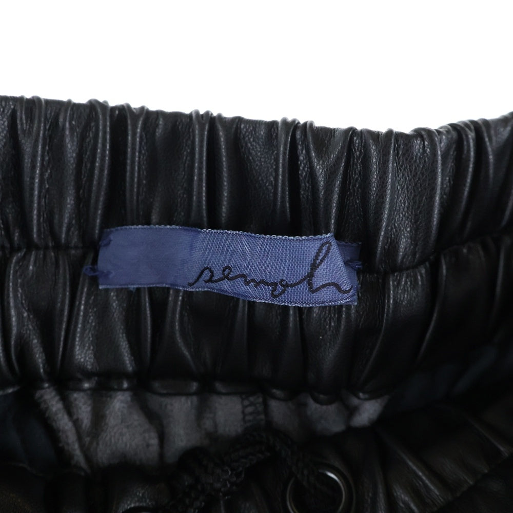 NO BRAND(ノーブランド) semoh セモー フェイクレザー イージーパンツ ブラック 22-8-08