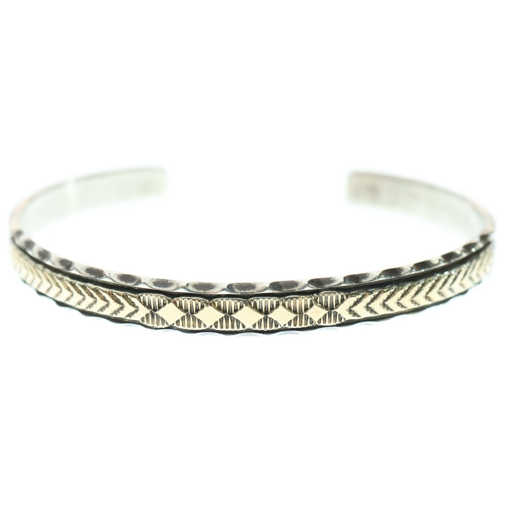 Bruce Morgan(ブルースモーガン) 14K ナバホ族 バングル スタンプワーク ブレスレット インディアンジュエリー シルバー