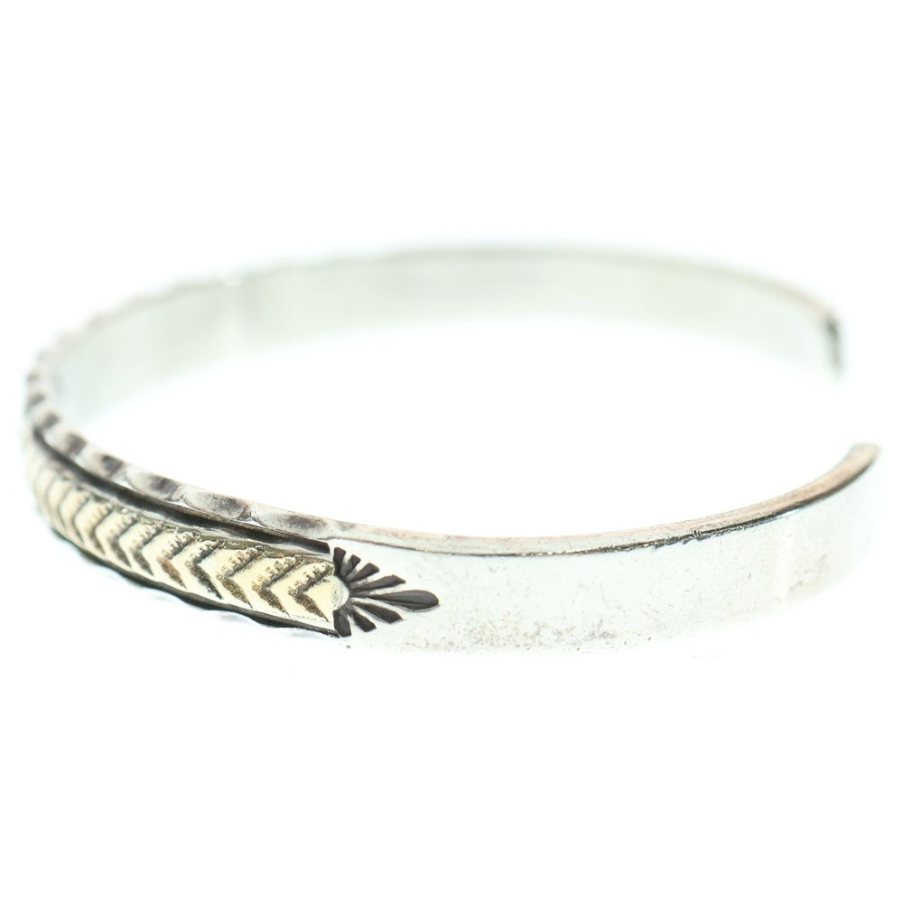 Bruce Morgan(ブルースモーガン) 14K ナバホ族 バングル スタンプワーク ブレスレット インディアンジュエリー シルバー
