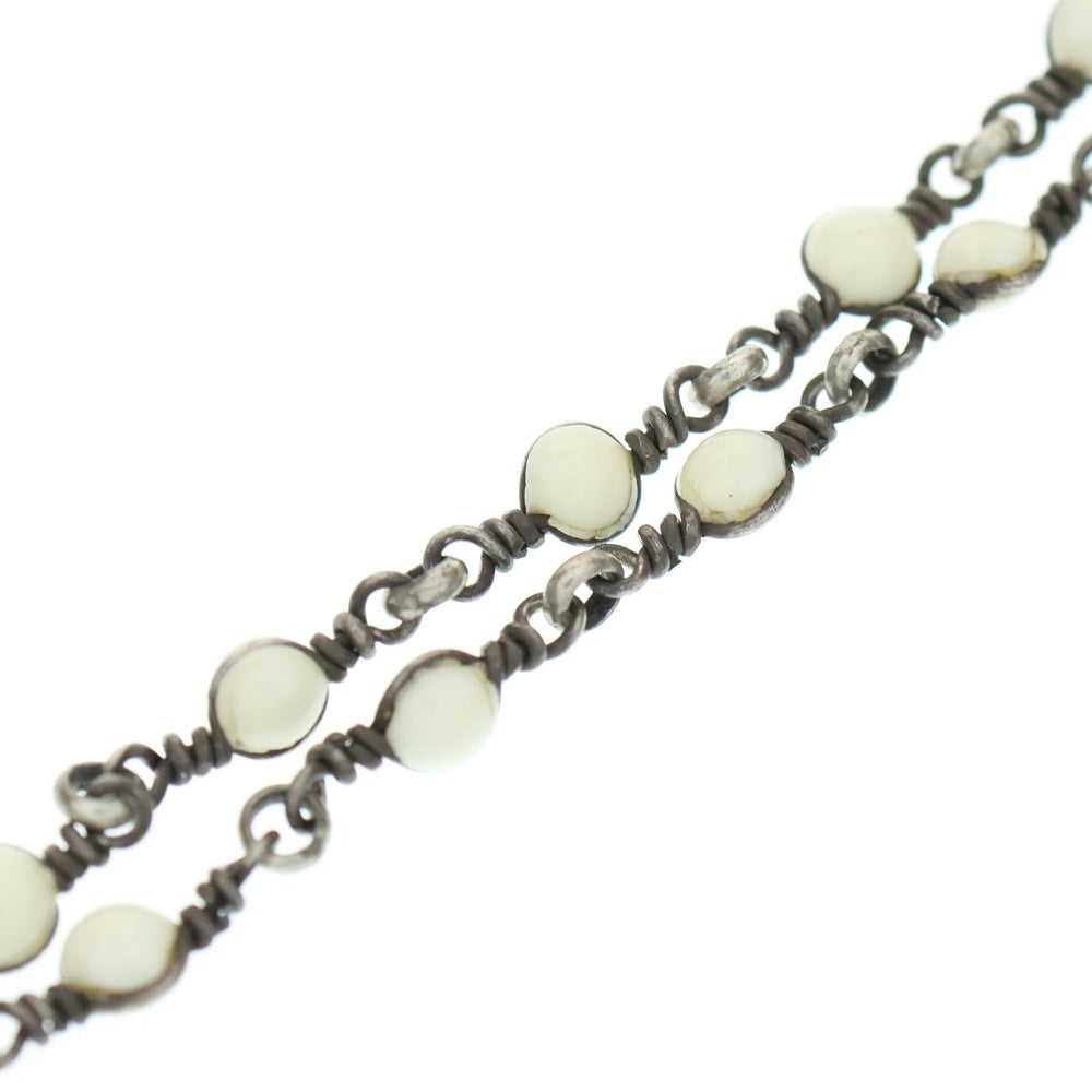 NO BRAND(ノーブランド) VISCERAL Melt Glass Rosario Necklace ヴィセラル ロザリオチェーンネックレス ホワイト