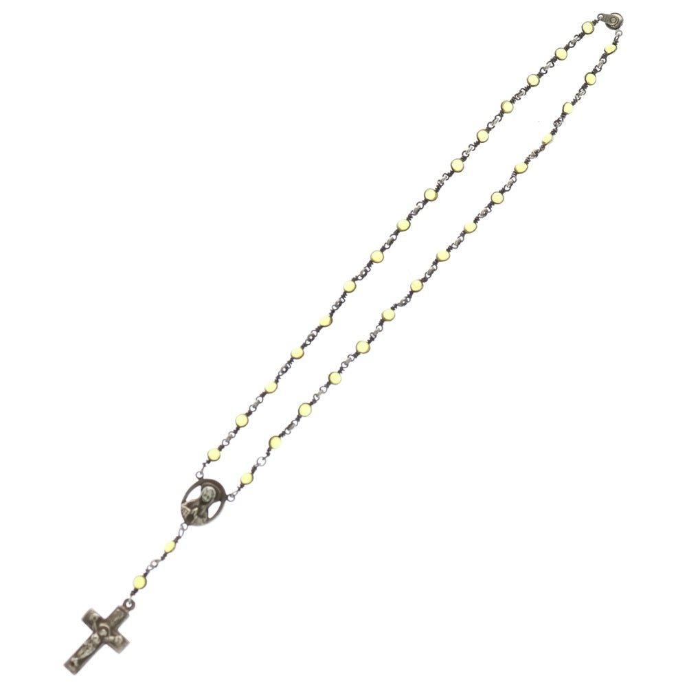 NO BRAND(ノーブランド) VISCERAL Melt Glass Rosario Necklace ヴィセラル ロザリオチェーンネックレス イエロー