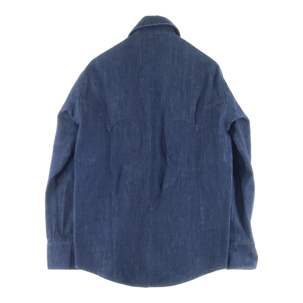 CHROME HEARTS(クロムハーツ) OLD オールド ホースシュー ボタン バック フレアニー ウエスタン デニム シャツジャケット インディゴ