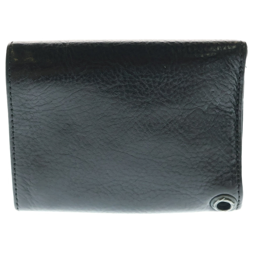 CHROME HEARTS(クロムハーツ) 3FOLD 3フォールド クロスボールボタン レザーウォレット 財布 ブラック BCA364