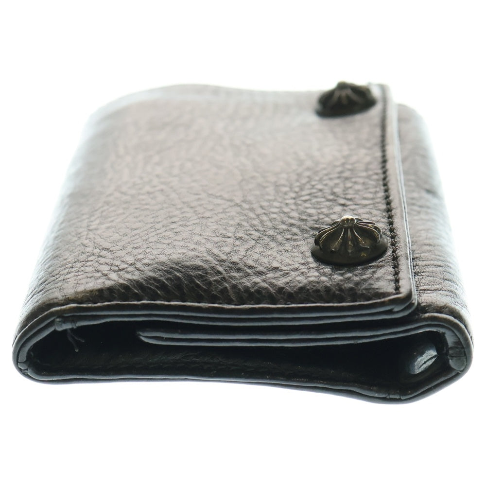 CHROME HEARTS(クロムハーツ) 3FOLD 3フォールド クロスボールボタン レザーウォレット 財布 ブラック BCA364