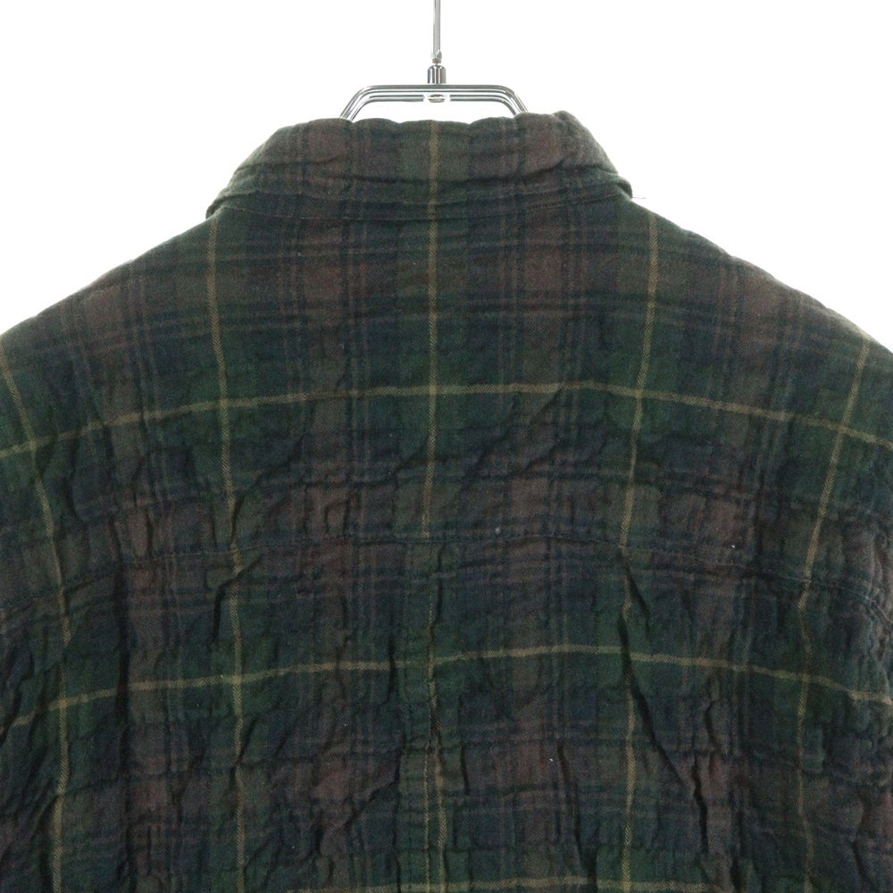 CHROME HEARTS(クロムハーツ) BSフレアボタン フレアパッチ 長袖チェックシャツ ブラウン/グリーン