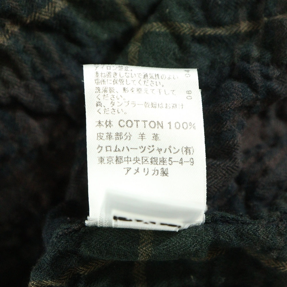CHROME HEARTS(クロムハーツ) BSフレアボタン フレアパッチ 長袖チェックシャツ ブラウン/グリーン