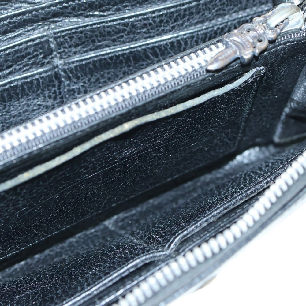 CHROME HEARTS(クロムハーツ) REC F ZIP 3クロス ラウンドジップレザーウォレット 財布 ブラック BCA368