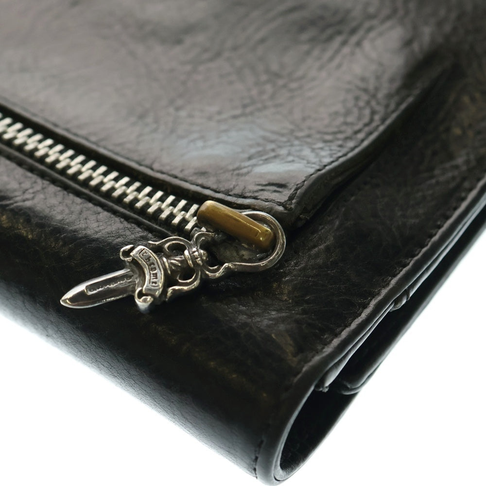 CHROME HEARTS(クロムハーツ) WAVE ウェーブ レザーウォレット 財布 ブラック BCA374