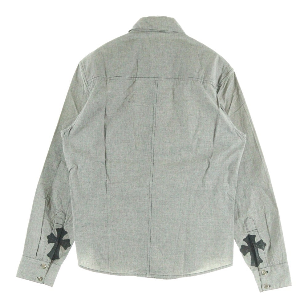 CHROME HEARTS(クロムハーツ) OLD オールド フローラルボタン コットン 長袖シャツ グレー