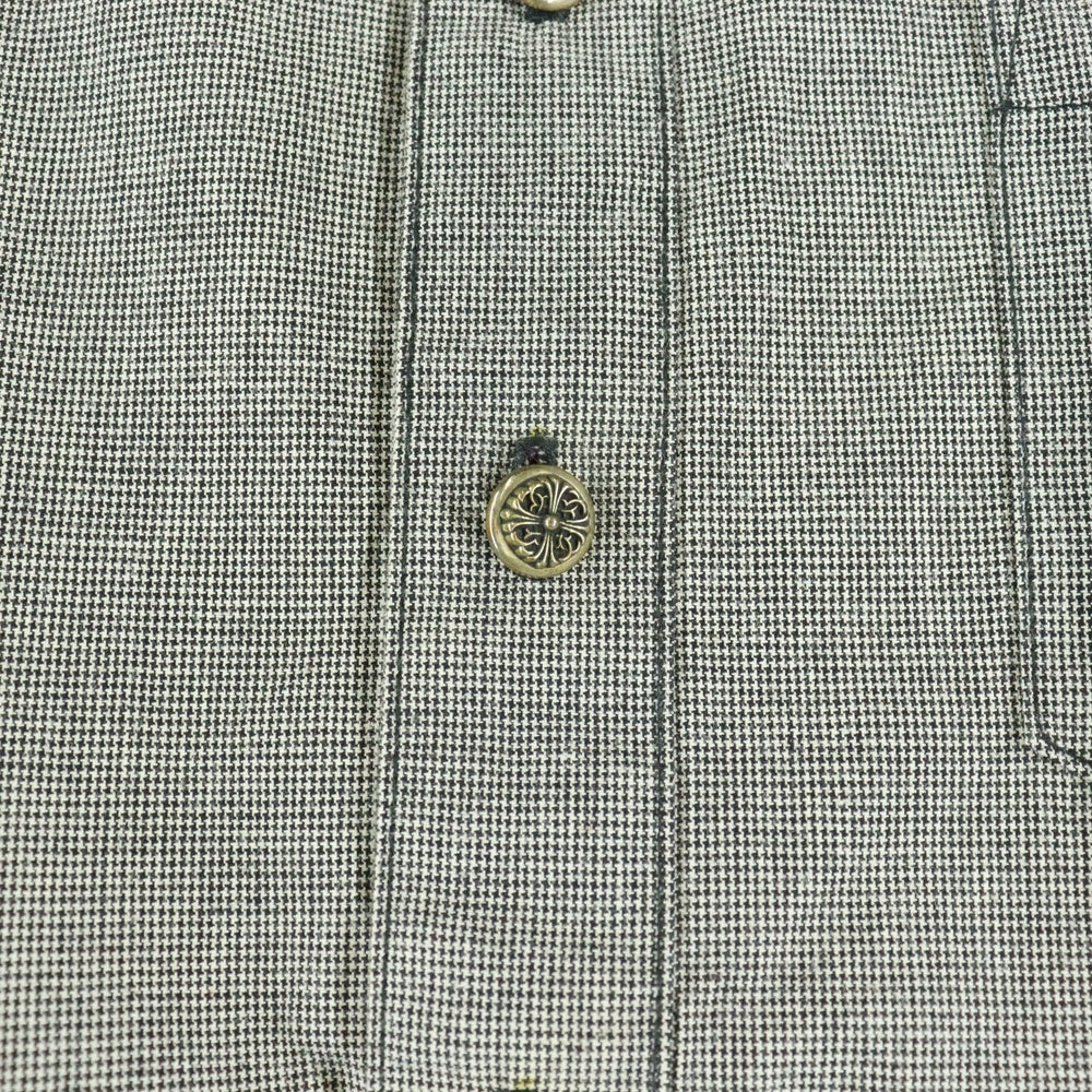 CHROME HEARTS(クロムハーツ) OLD オールド フローラルボタン コットン 長袖シャツ グレー