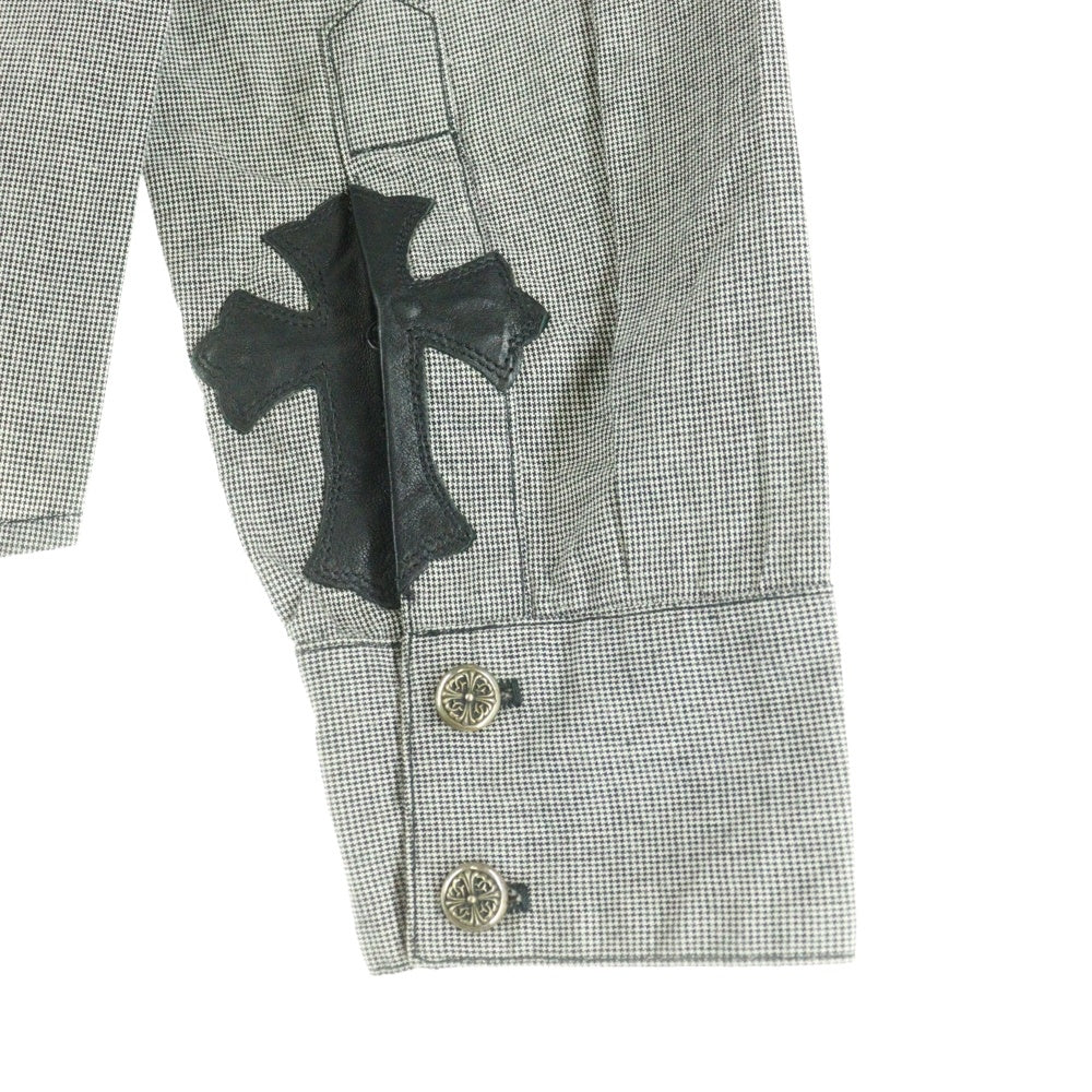 CHROME HEARTS(クロムハーツ) OLD オールド フローラルボタン コットン 長袖シャツ グレー