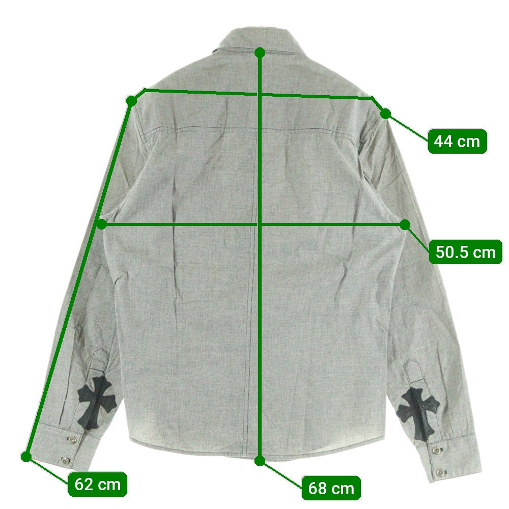 CHROME HEARTS(クロムハーツ) OLD オールド フローラルボタン コットン 長袖シャツ グレー