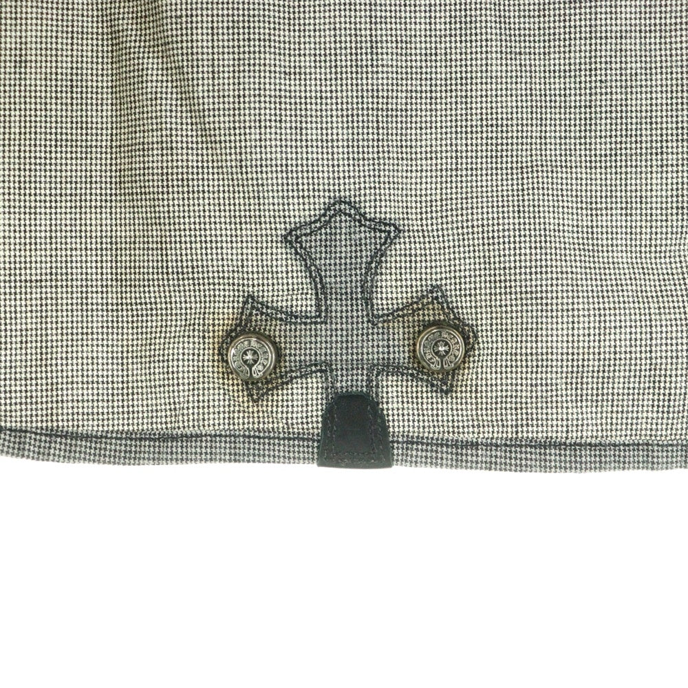 CHROME HEARTS(クロムハーツ) マイクロハンドトゥース ダガーハーフジップ 半袖シャツ グレー