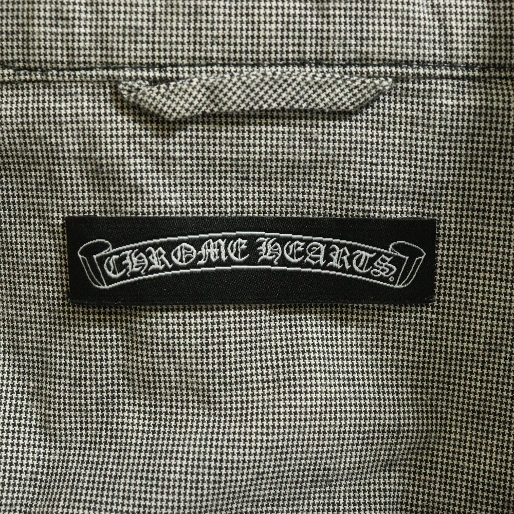 CHROME HEARTS(クロムハーツ) マイクロハンドトゥース ダガーハーフジップ 半袖シャツ グレー