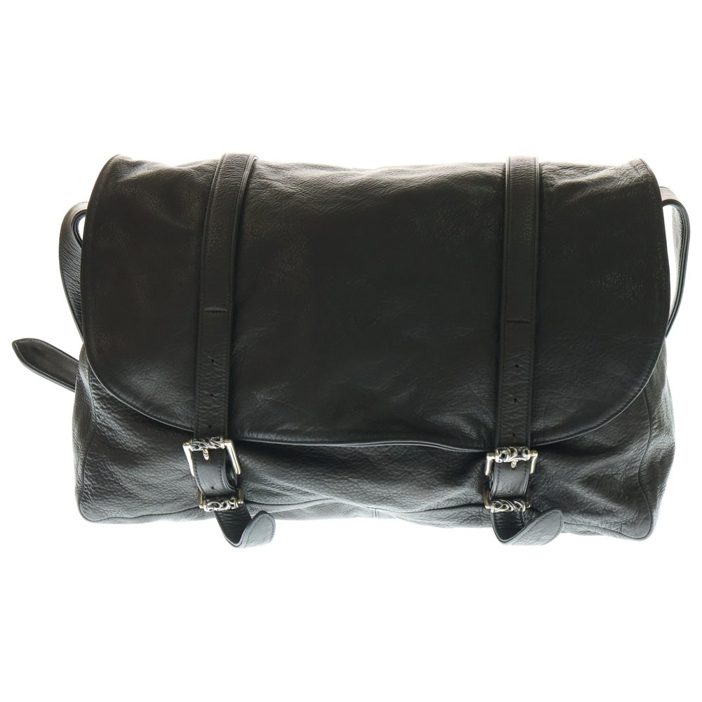 CHROME HEARTS(クロムハーツ) G BENSIMONE ミディアム ローラーバックル レザー ショルダーバッグ ブラウン