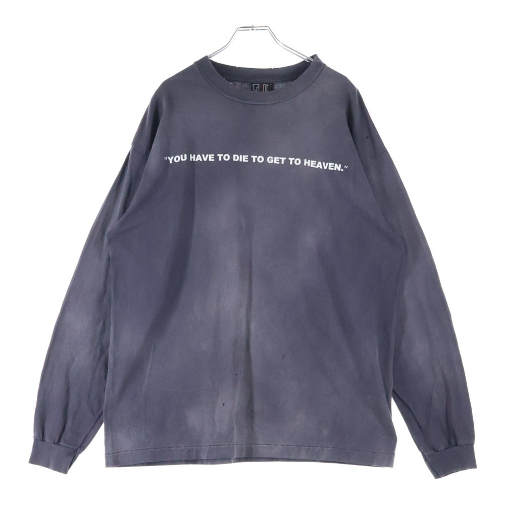 SAINT MICHAEL(セントマイケル) 24SS SAINT CLUB L/S Tee プリント 長袖Tシャツ ロンT チャコールグレー SM-YS8-0000-016