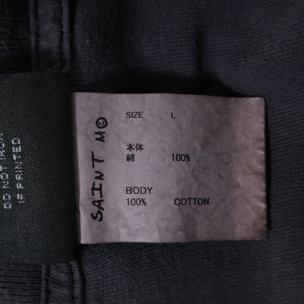 SAINT MICHAEL(セントマイケル) 24SS SAINT CLUB L/S Tee プリント 長袖Tシャツ ロンT チャコールグレー SM-YS8-0000-016