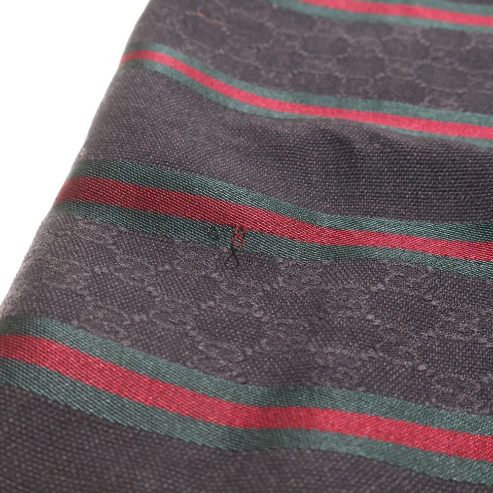 GUCCI(グッチ) シェリーライン フリンジ シルク混 ウール マフラー ストール ブラック 268941 レディース