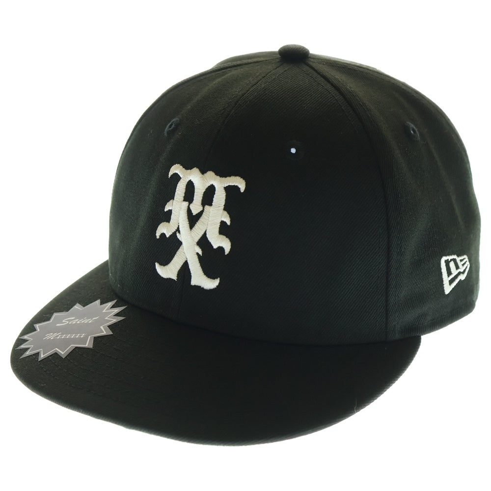 SAINT MICHAEL(セントマイケル) 24SS NE_CAP / MX ニューエラ ロゴ刺繍 ベースボールキャップ 帽子 ブラック MX SM-YS8-0000-C58