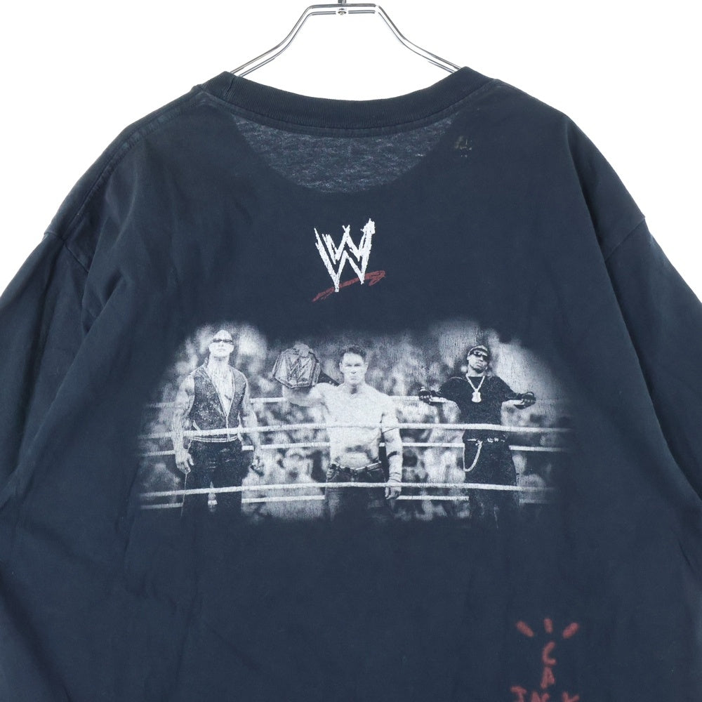 Cactus Jack(カクタスジャック) ×WWE Wrestling Is Real Tee ロゴプリント半袖Tシャツ ブラック