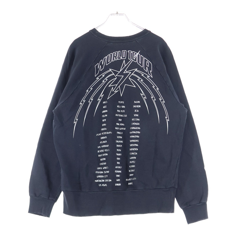 GIVENCHY(ジバンシィ) World Tour Crewneck ワールドツアー ダメージ加工 クルーネックスウェットトレーナー ブラック BM70HD306C