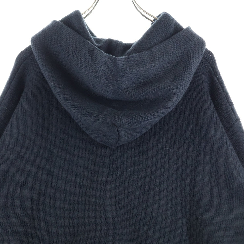 NIKE(ナイキ) JORDAN BRAND M J AMM HOODIE SWEATER フロントロゴ刺繍 ウール ニット プルオーバーパーカー ブラック FN0611-010