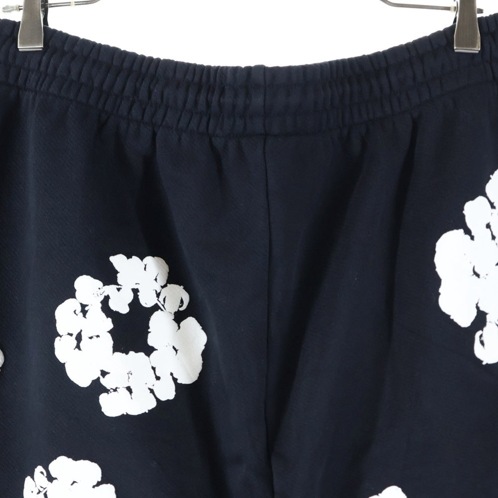DENIM TEARS(デニムティアーズ) Flower Sweat Short フラワー スウェットショーツ ハーフパンツ ブラック