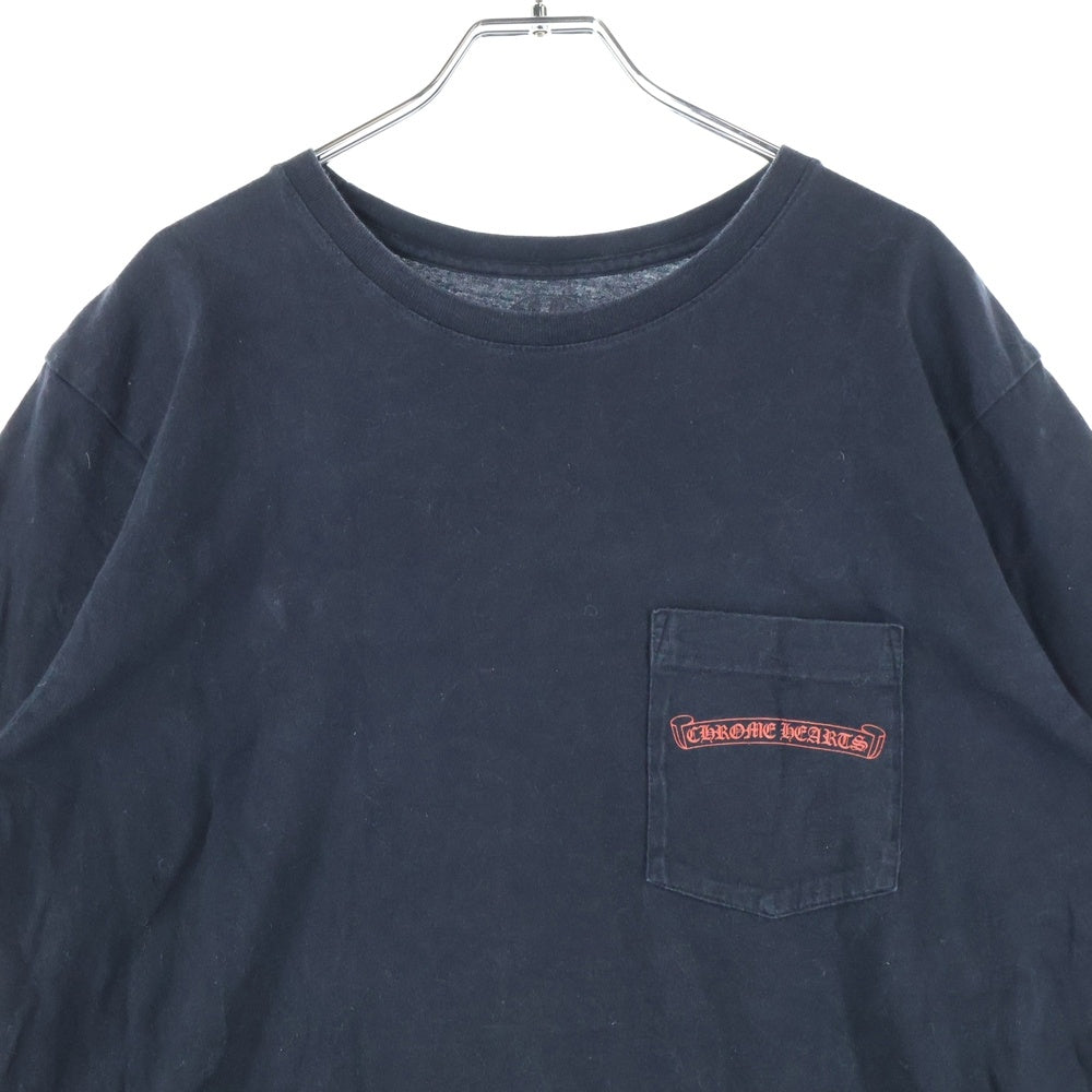 CHROME HEARTS(クロムハーツ) CH T-SHRT スクロールラベル ロゴ バックプリント 半袖Tシャツ ブラック/レッド