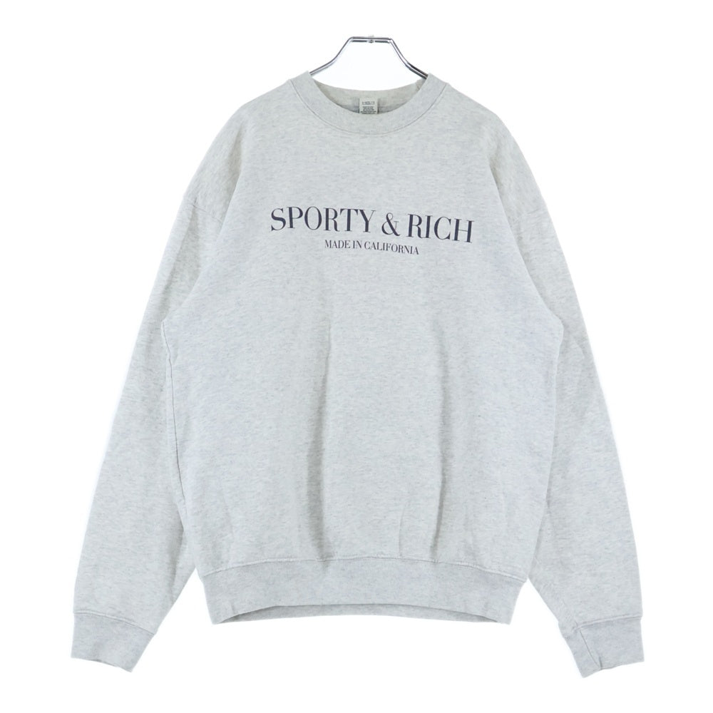 Sporty&rich(スポーティーアンドリッチ) Logo Sweat ロゴ クルーネックスウェットトレーナー グレー