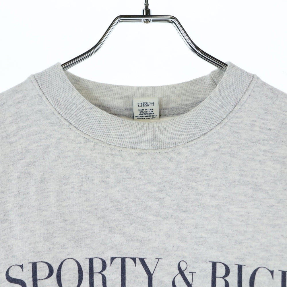 Sporty&rich(スポーティーアンドリッチ) Logo Sweat ロゴ クルーネックスウェットトレーナー グレー