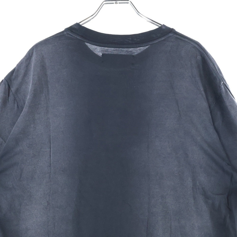 AMIRI(アミリ) ヴィンテージ加工 フロッキーロゴプリント 半袖Tシャツ ブラック