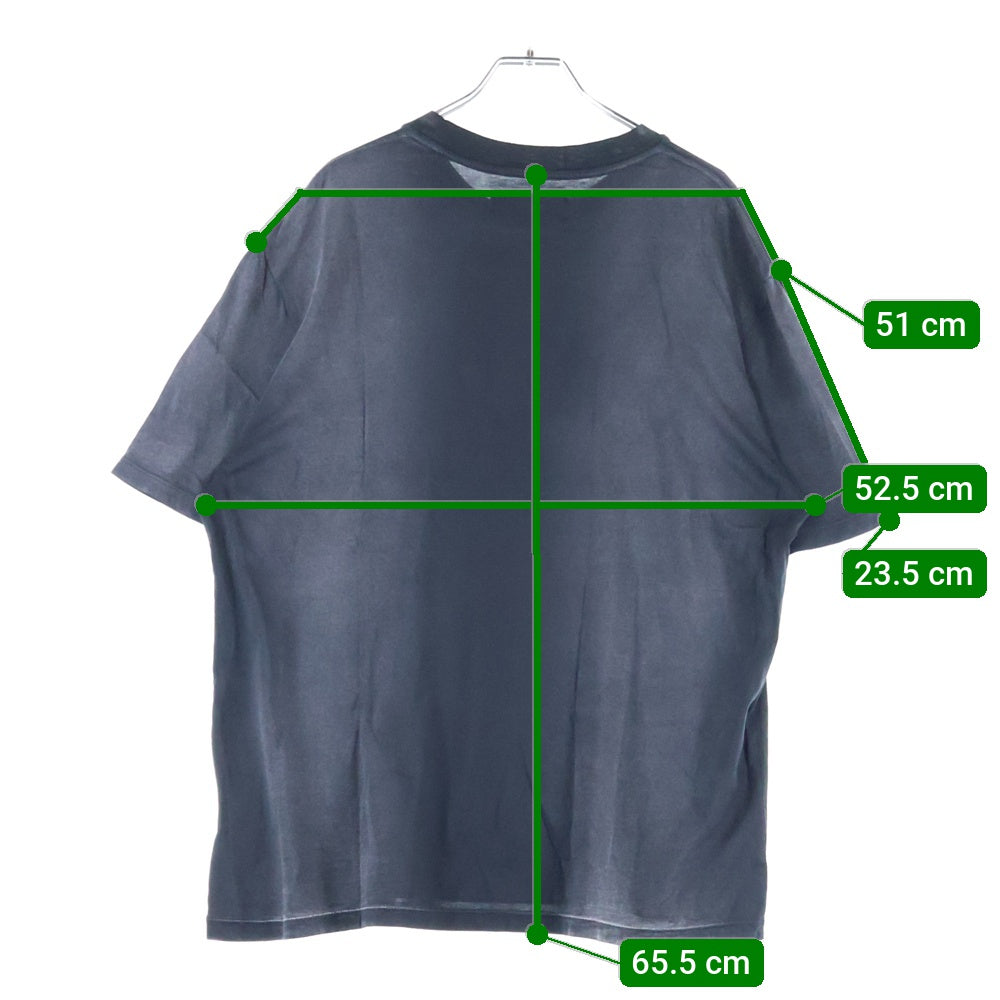 AMIRI(アミリ) ヴィンテージ加工 フロッキーロゴプリント 半袖Tシャツ ブラック