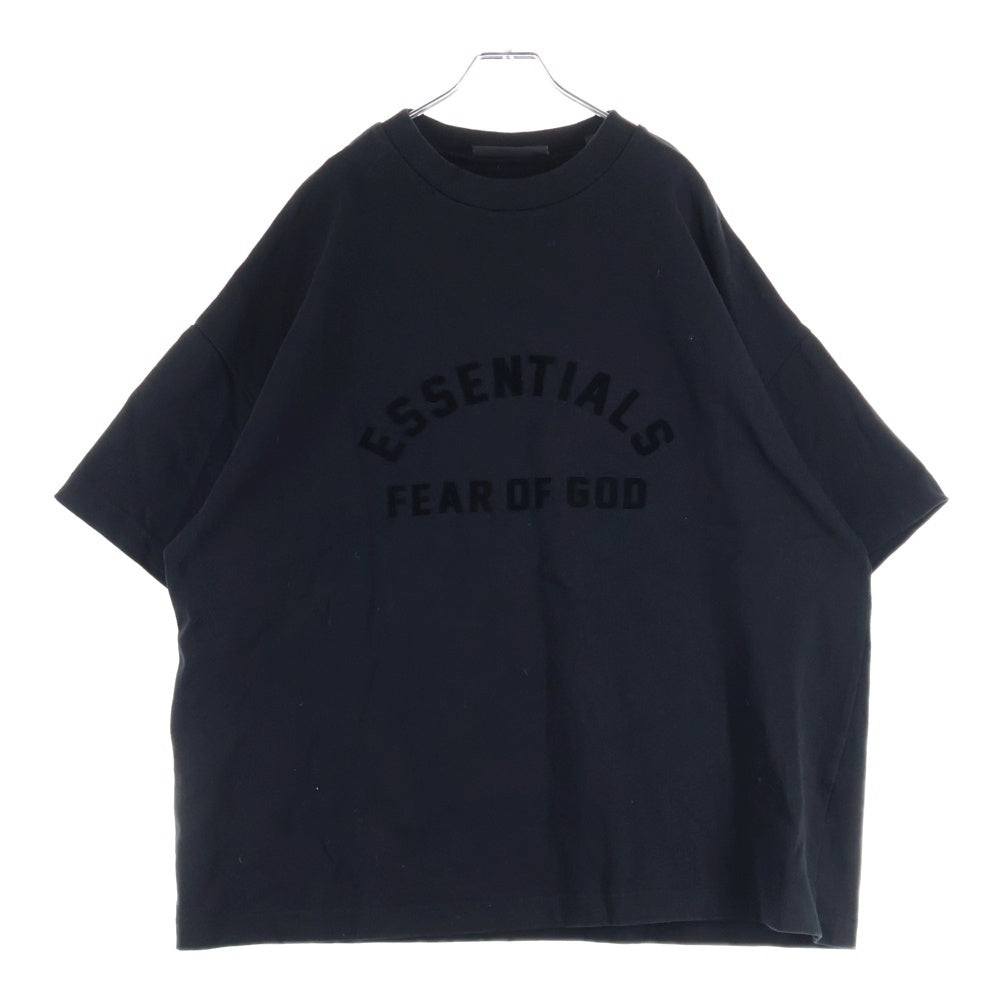 ESSENTIALS FEAR OF GOD(エッセンシャル フィアオブゴッド) ラバーロゴ モックネック 半袖Tシャツ ブラック