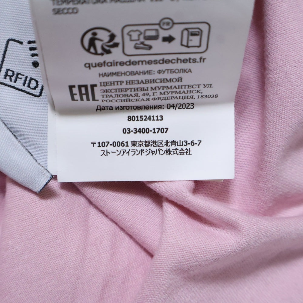 STONE ISLAND(ストーンアイランド) ロゴワッペン 半袖Tシャツ ピンク 801524113