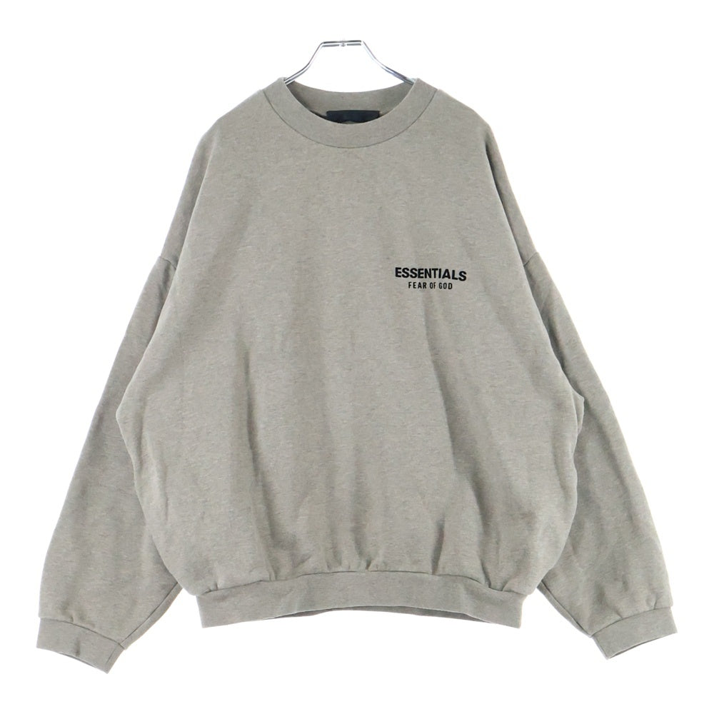 ESSENTIALS FEAR OF GOD(エッセンシャル フィアオブゴッド) ラバーロゴ モックネック スウェットトレーナー グレー