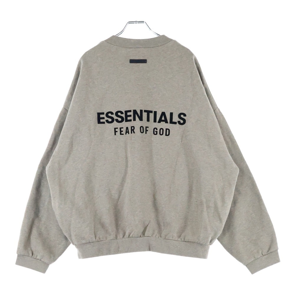 ESSENTIALS FEAR OF GOD(エッセンシャル フィアオブゴッド) ラバーロゴ モックネック スウェットトレーナー グレー