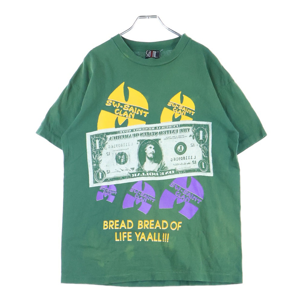 SAINT MICHAEL(セントマイケル) 24SS TEE SAINT CLAN セイント クラン クルーネック カットソー 半袖Tシャツ グリーン SM-YS8-0000-C16