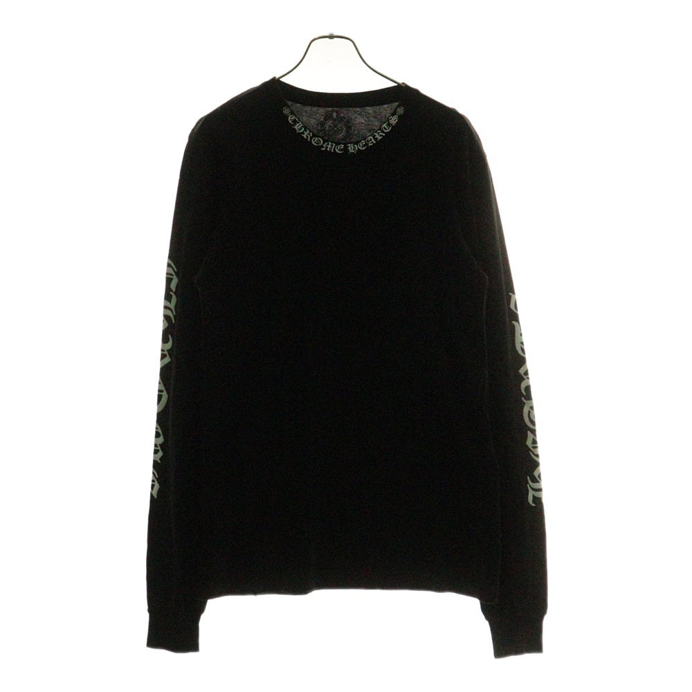 CHROME HEARTS(クロムハーツ) Neck Logo ネックロゴ アームプリント ロングスリーブ L/S 長袖 ポケットTシャツ カットソー ブラック