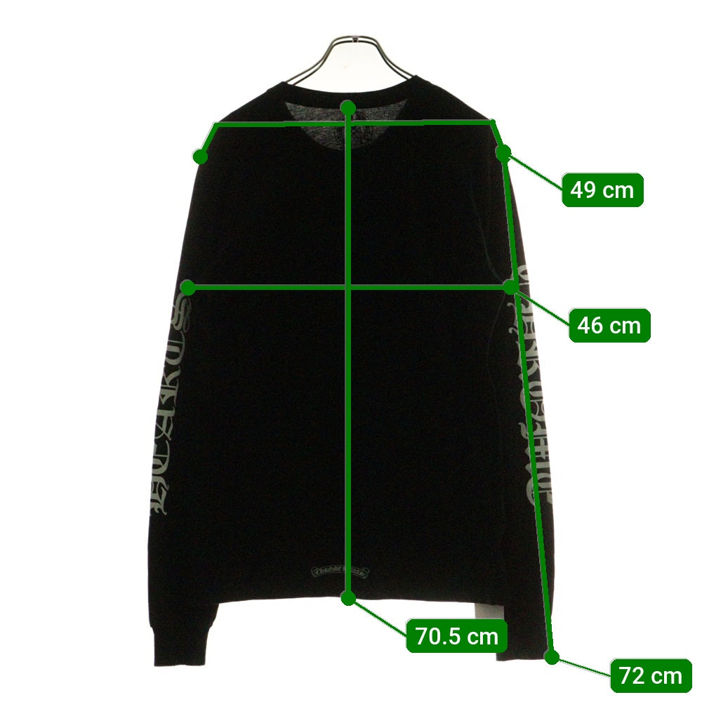 CHROME HEARTS(クロムハーツ) Neck Logo ネックロゴ アームプリント ロングスリーブ L/S 長袖 ポケットTシャツ カットソー ブラック