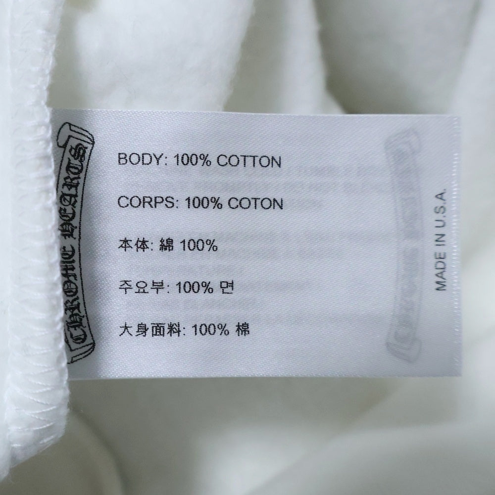 CHROME HEARTS(クロムハーツ) LOVE YOU NECK LOGO ラブユー ネックロゴ 袖フローラルプリント クルーネックスウェット ホワイト