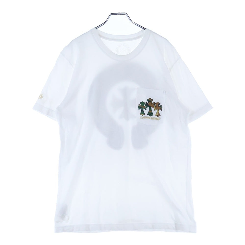CHROME HEARTS(クロムハーツ) Camo Horseshoe S/S カモ柄 ホースシュープリント 半袖Tシャツカットソー ホワイト